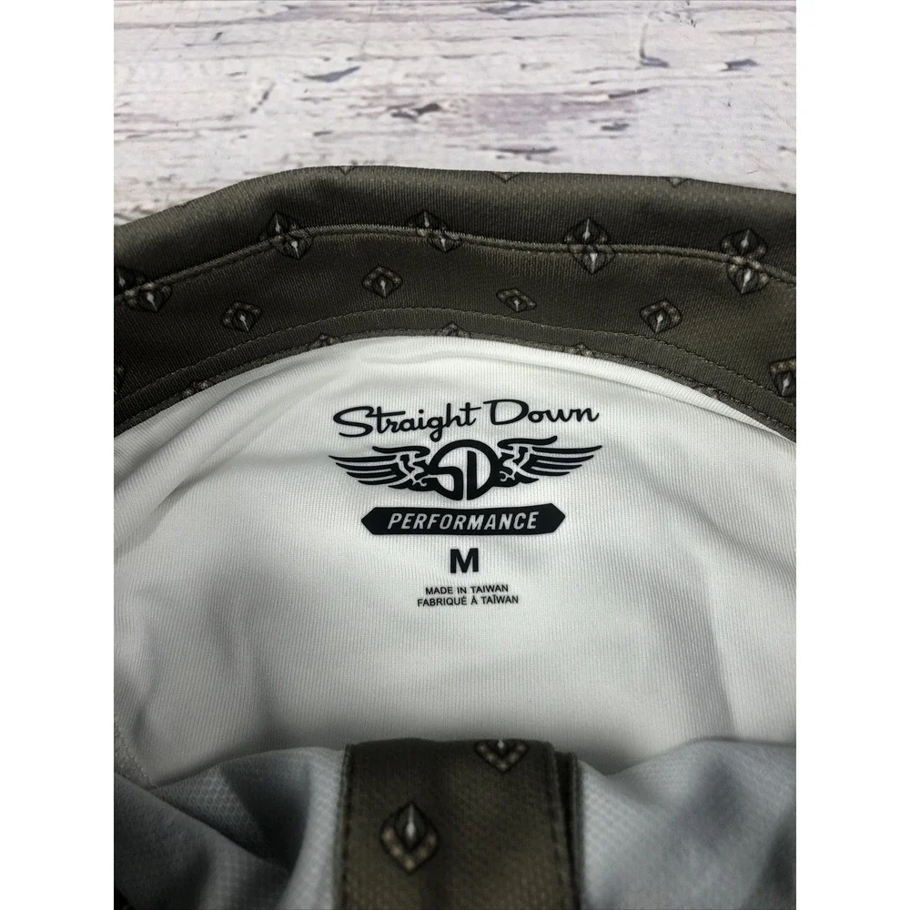 Straight Down Shirt M Performance Polo Golf All Over Print -Olive Green - Picture 4 of 12
